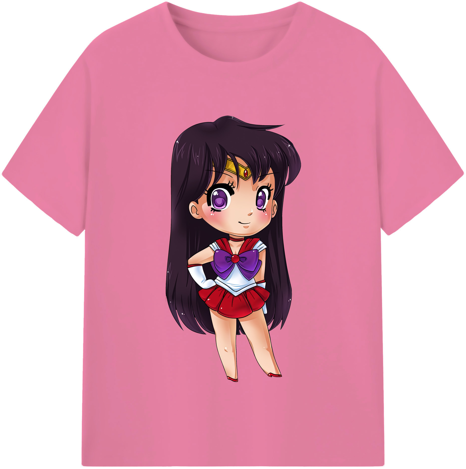 （画像用） 美少女戦士セーラームーン 火野レイ ひの レイ Sailor Moon Hino Rei （セーラーマーズ,Sailor Mars） 綿100％半袖Tシャツ（フロントプリント）